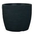 Round planter in a matte stone finish (view 2)
